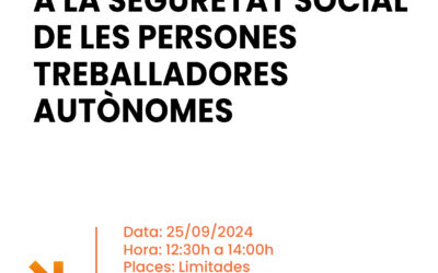 TALLER DE COTITZACIÓ A LA SEGURETAT  SOCIAL DE LES PERSONES TREBALLADORES AUTÒNOMES